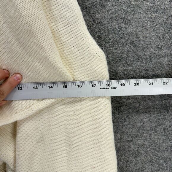 Cynthia Rowley Cardigan Women M Medium Beige Knit Wool Open Front Collared - Picture 5 of 7